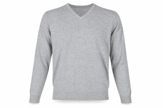 Burton Mens Grey V-Neck Cotton Pullover Jumper Size S Long Sleeve