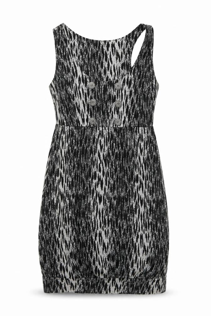 Atmosphere Womens Black Geometric Polyester Shift Size 8 Round Neck Pullover