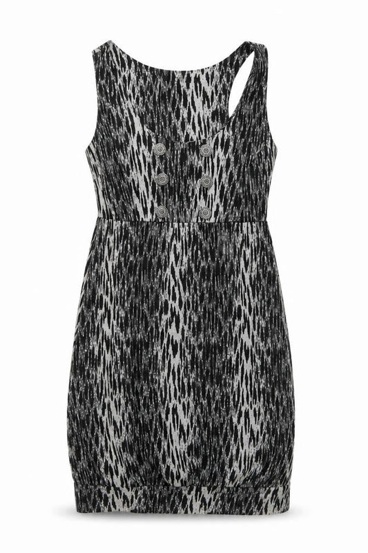 Atmosphere Womens Black Geometric Polyester Shift Size 8 Round Neck Pullover