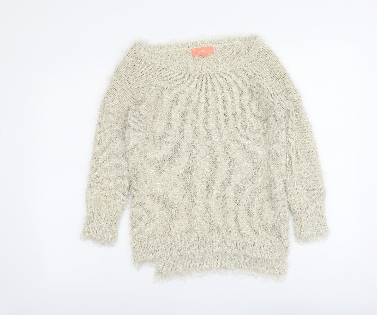 NEXT Womens Beige Round Neck Polyester Pullover Jumper Size S