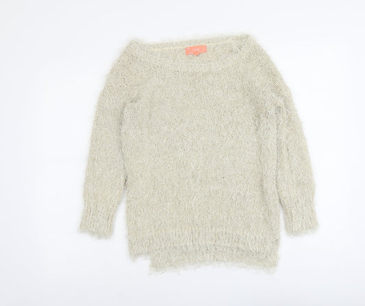 NEXT Womens Beige Round Neck Polyester Pullover Jumper Size S