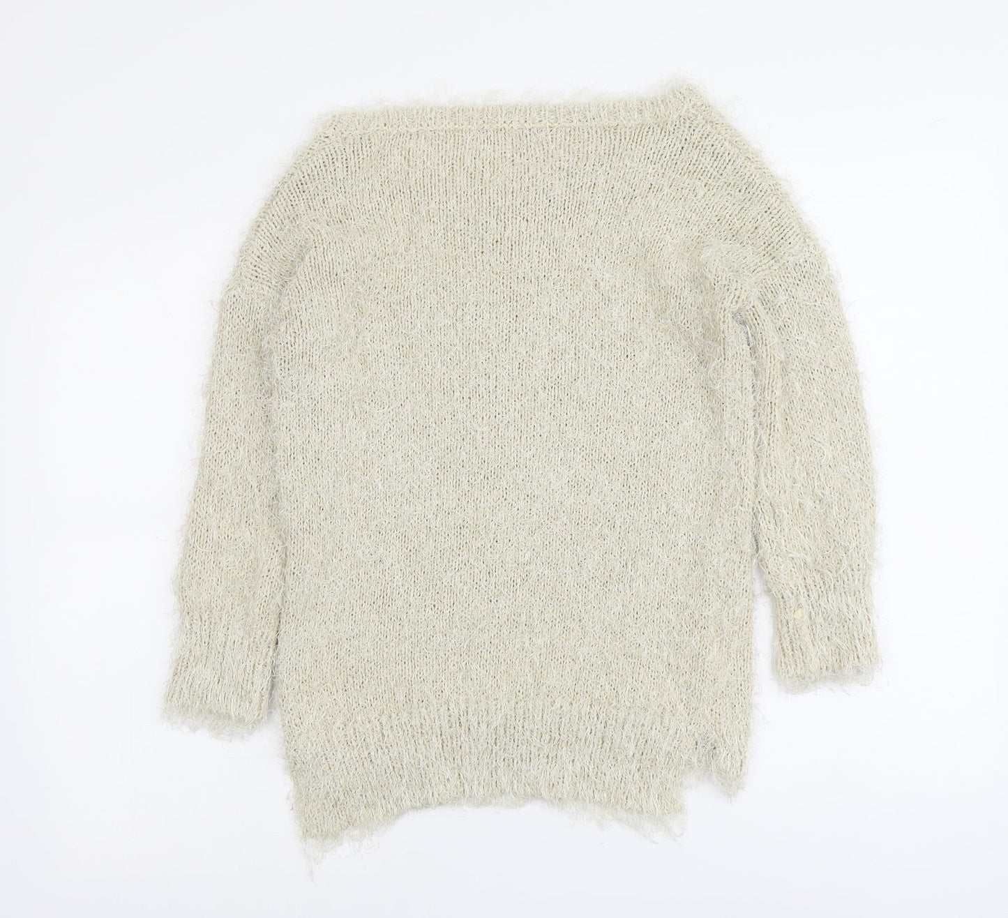 NEXT Womens Beige Round Neck Polyester Pullover Jumper Size S