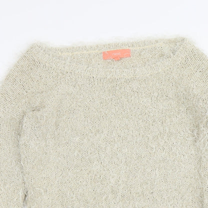 Next Womens Beige Round Neck Polyester Pullover Jumper Size S