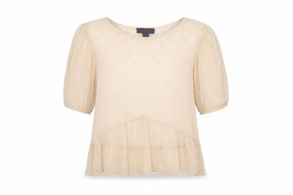 Primark Womens Pink Geometric Polyester Basic Blouse Size S Round Neck