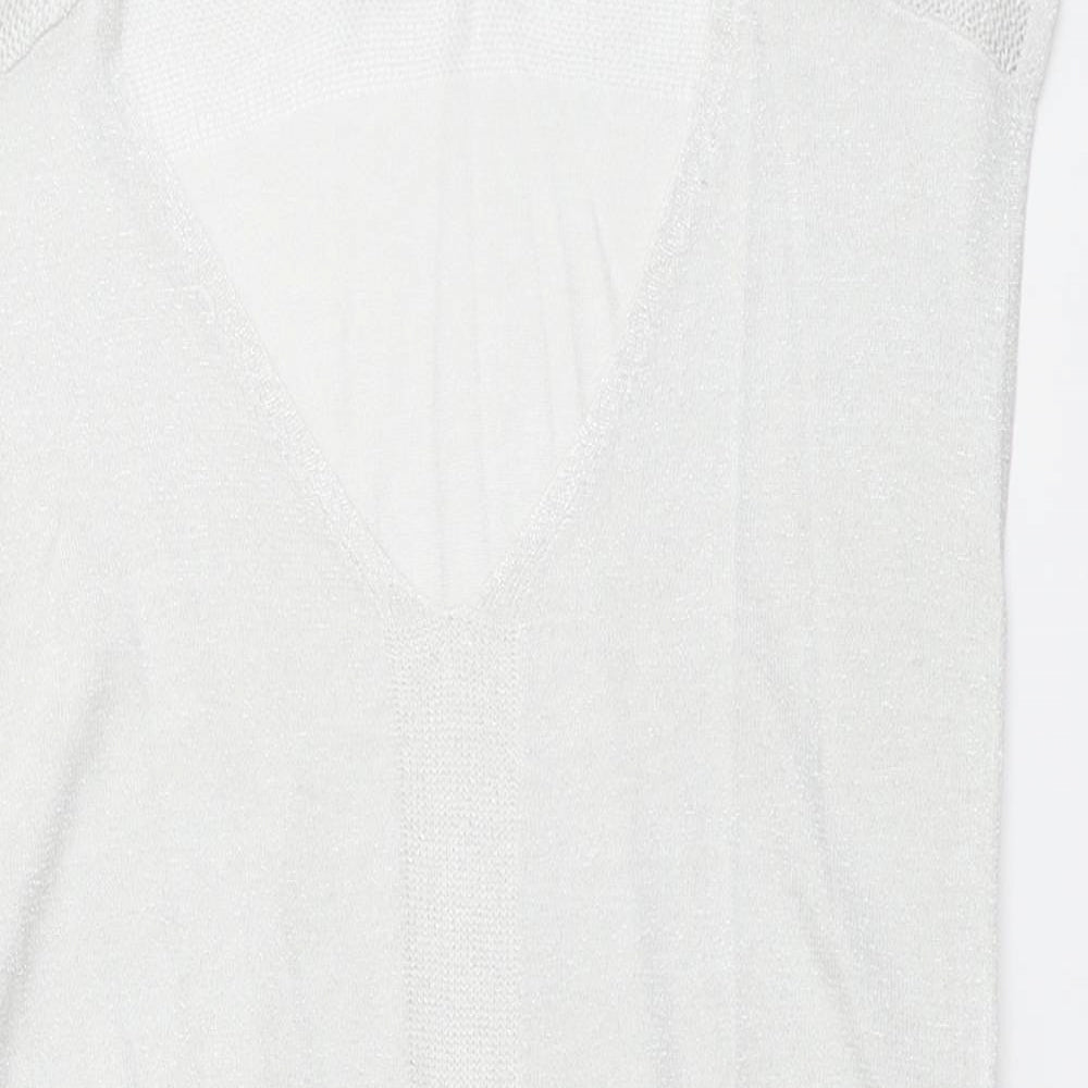 NEXT Womens Grey V-Neck Viscose Pullover Jumper Size 8