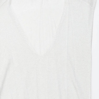 Next Womens Grey V-Neck Viscose Pullover Jumper Size 8