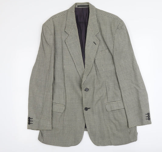 Debenhams Mens Beige Geometric Wool Jacket Blazer Size L Regular