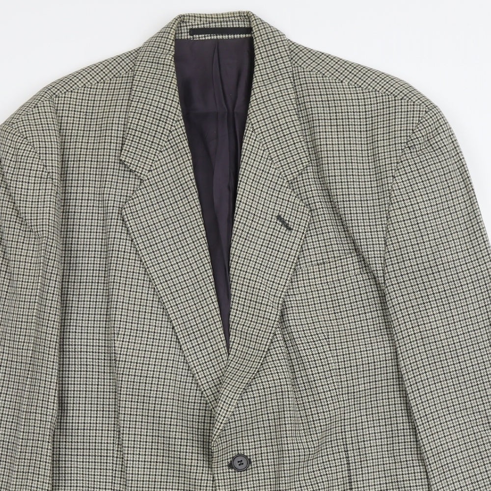 Debenhams Mens Beige Geometric Wool Jacket Blazer Size L Regular