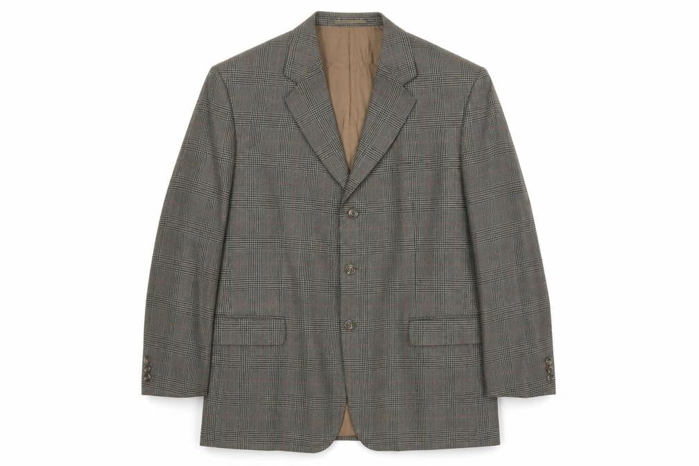 Di Caprio Mens Brown Plaid Wool Jacket Blazer Size L Regular