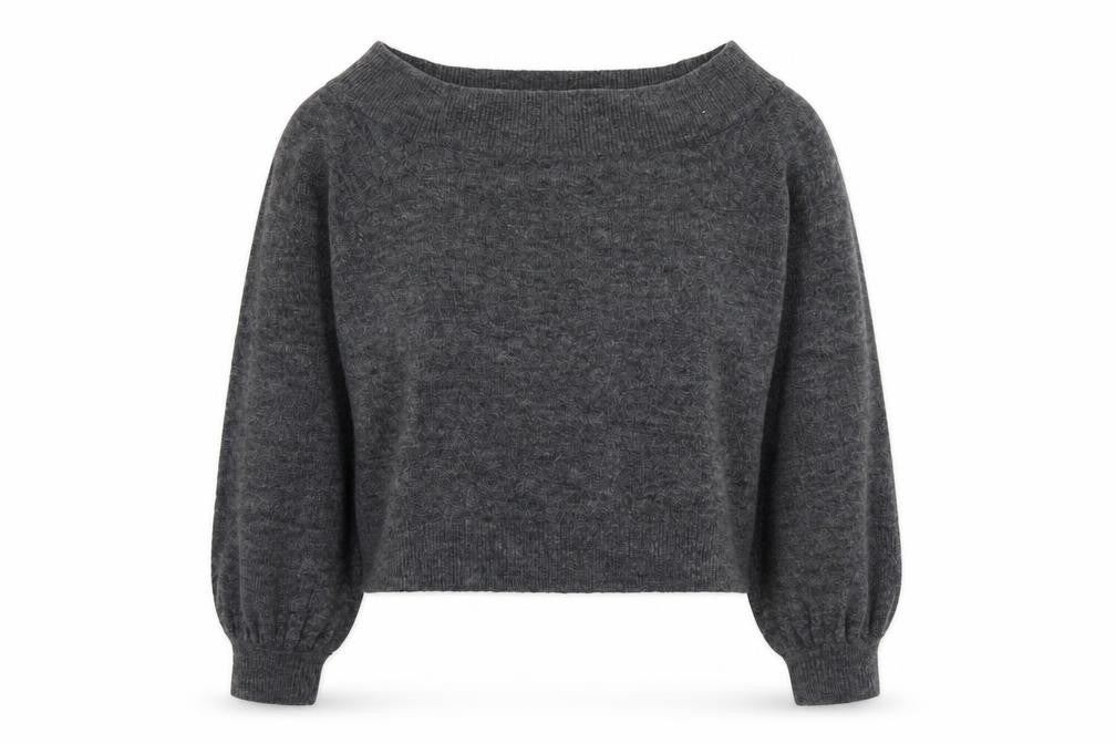 H&M Womens Grey Boat Neck Acrylic Pullover Jumper Size M