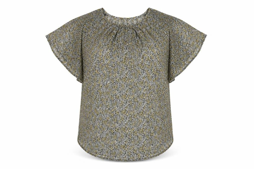 NEXT Womens Black Geometric Polyester Basic Blouse Size 12 Round Neck