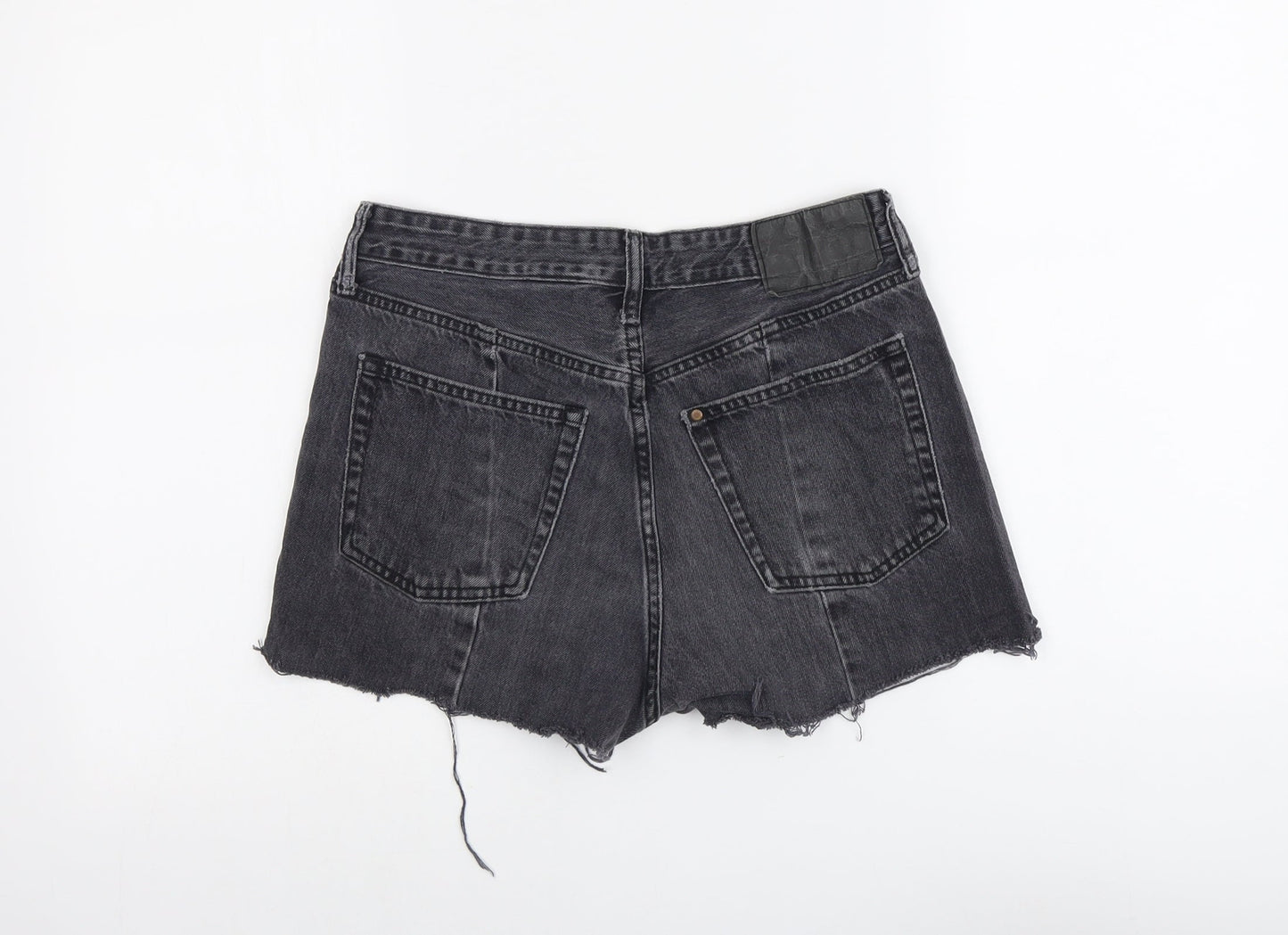 H&M Womens Grey Cotton Cut-Off Shorts Size 28 in L3 in Regular Button