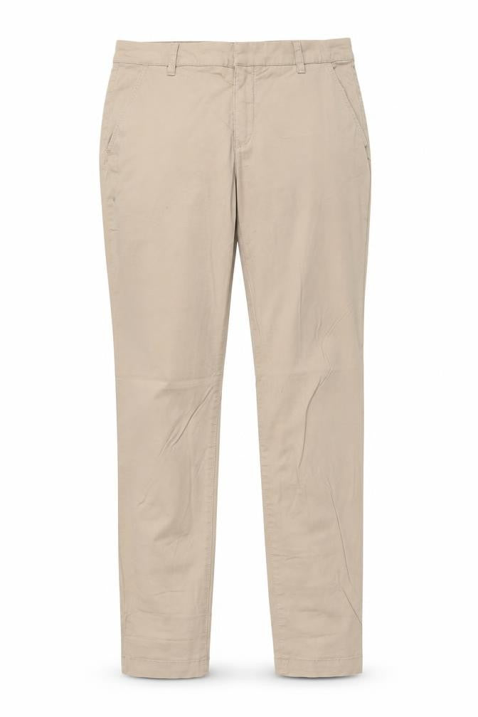 H&M Womens Beige Cotton Chino Trousers Size 8 L28 in Regular Button