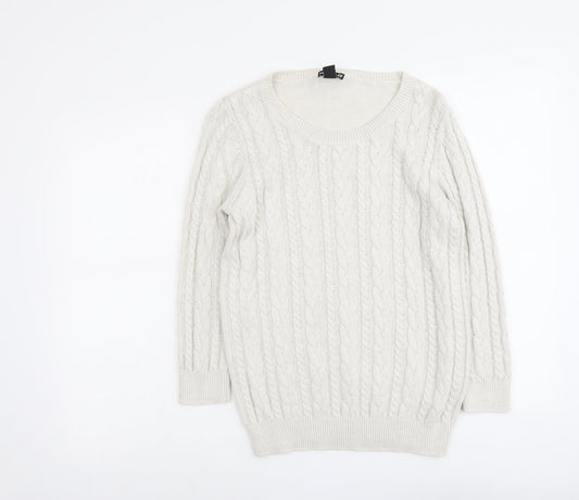 H&M Womens Grey Scoop Neck Polyamide Pullover Jumper Size S
