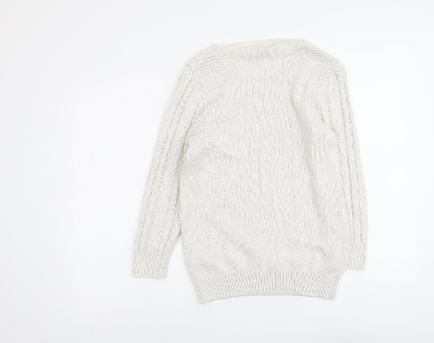 H&M Womens Grey Scoop Neck Polyamide Pullover Jumper Size S