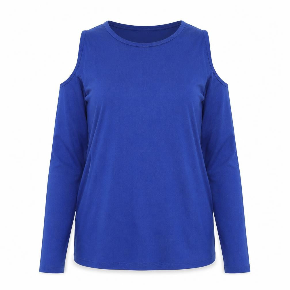 ASOS Womens Blue Round Neck Viscose Pullover Jumper Size 12 - Cold Shoulder