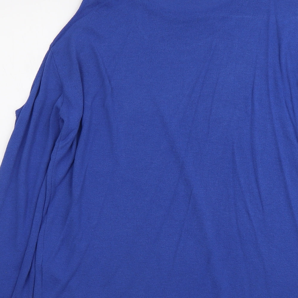 ASOS Womens Blue Round Neck Viscose Pullover Jumper Size 12 - Cold Shoulder