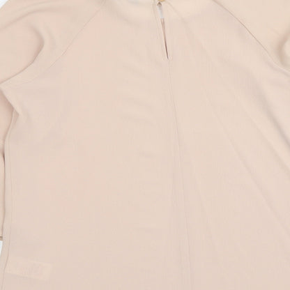 Peacocks Womens Pink Polyester Basic Blouse Size 8 Round Neck