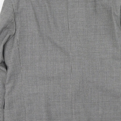 Next Mens Grey Geometric Polyester Jacket Blazer Size 40 Regular