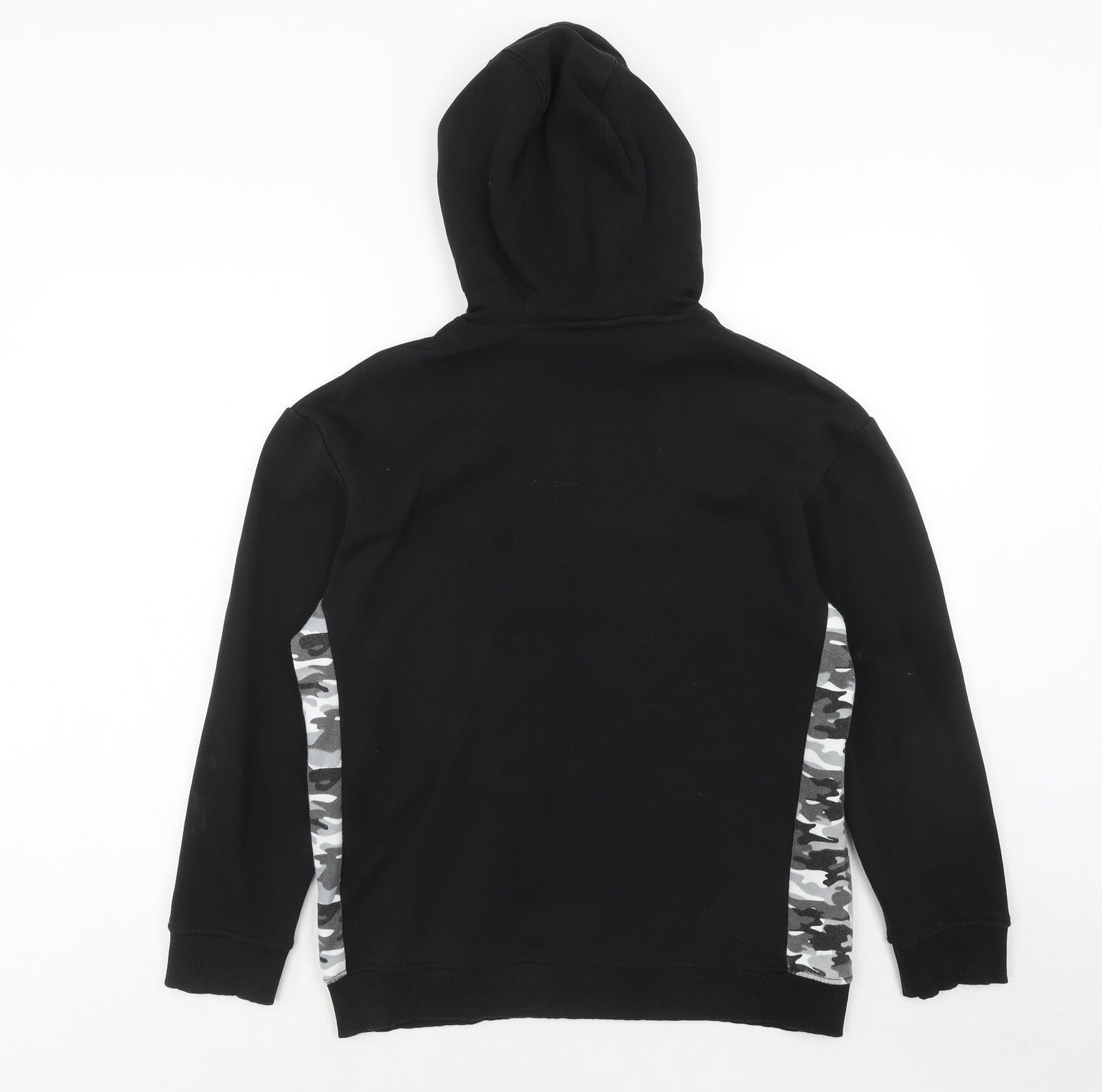 Fluid Womens Black Cotton Pullover Hoodie Size 10 Pullover