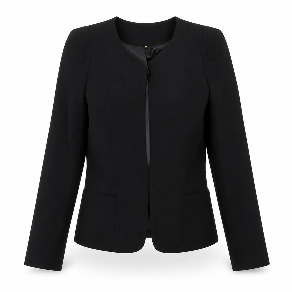Forever Unique Womens Black Polyester Jacket Suit Jacket Size 12