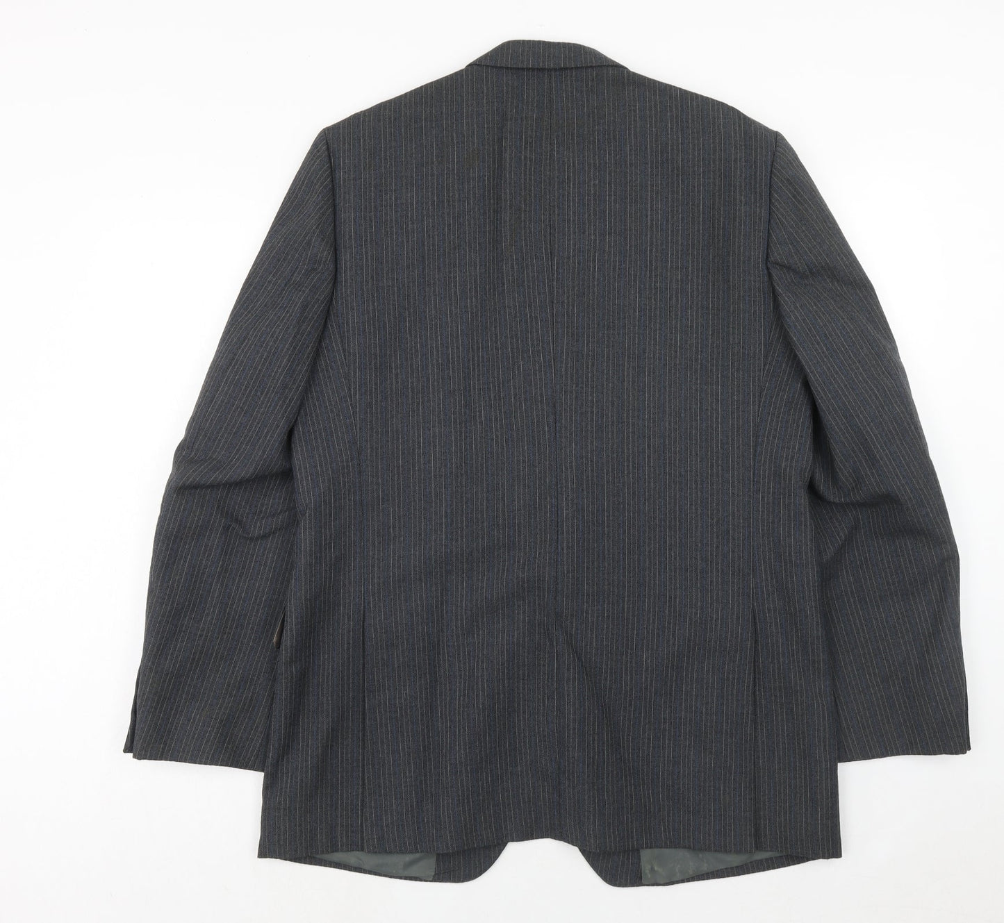 BARONIA Mens Grey Striped Wool Jacket Suit Jacket Size 38 Regular