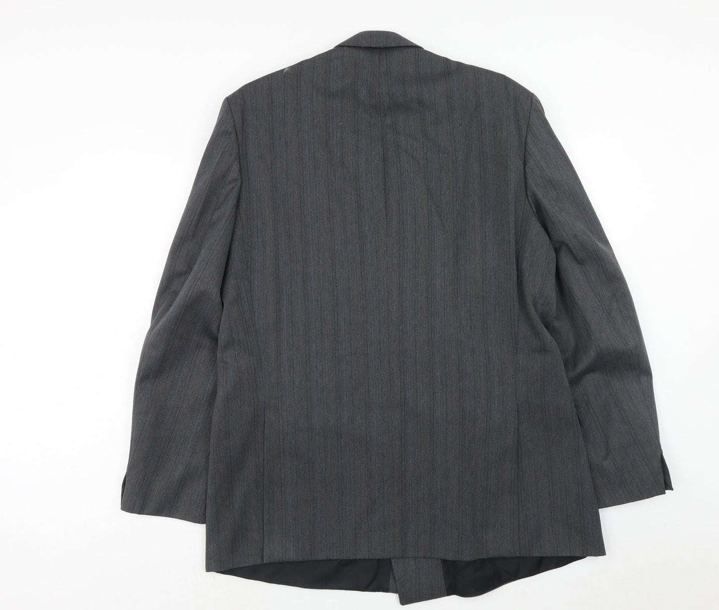 Turo Mens Grey Striped Polyester Jacket Suit Jacket Size 44 Regular