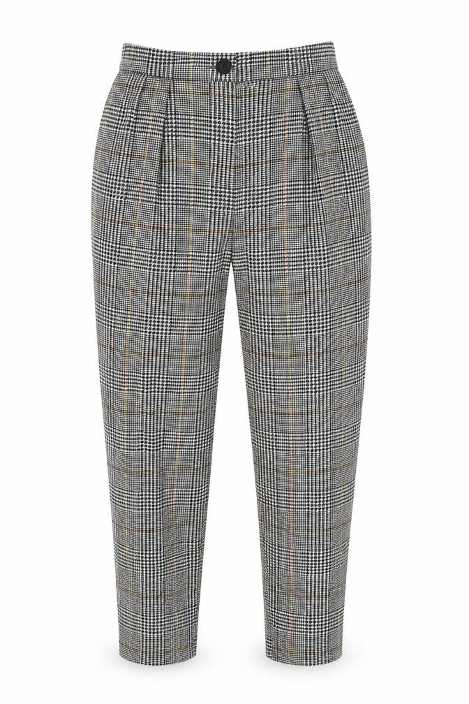 New Look Womens Multicoloured Plaid Polyester Trousers Size 6 Regular Zip