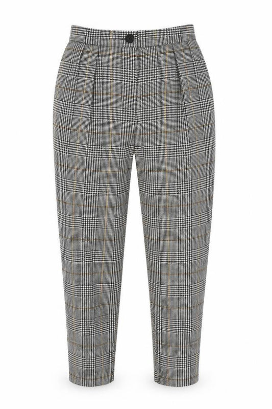 New Look Womens Multicoloured Plaid Polyester Trousers Size 6 Regular Zip