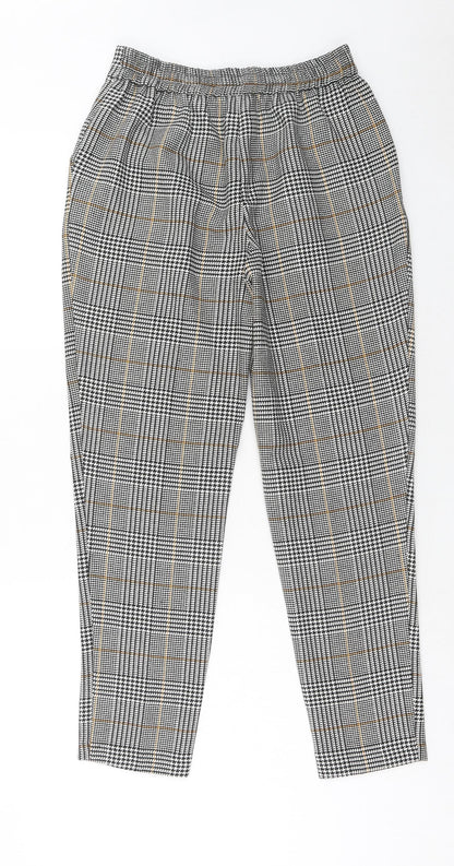 New Look Womens Multicoloured Plaid Polyester Trousers Size 6 Regular Zip