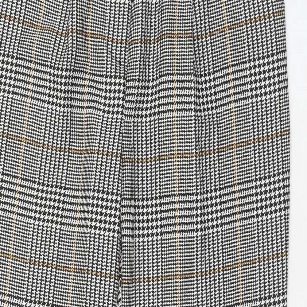 New Look Womens Multicoloured Plaid Polyester Trousers Size 6 Regular Zip