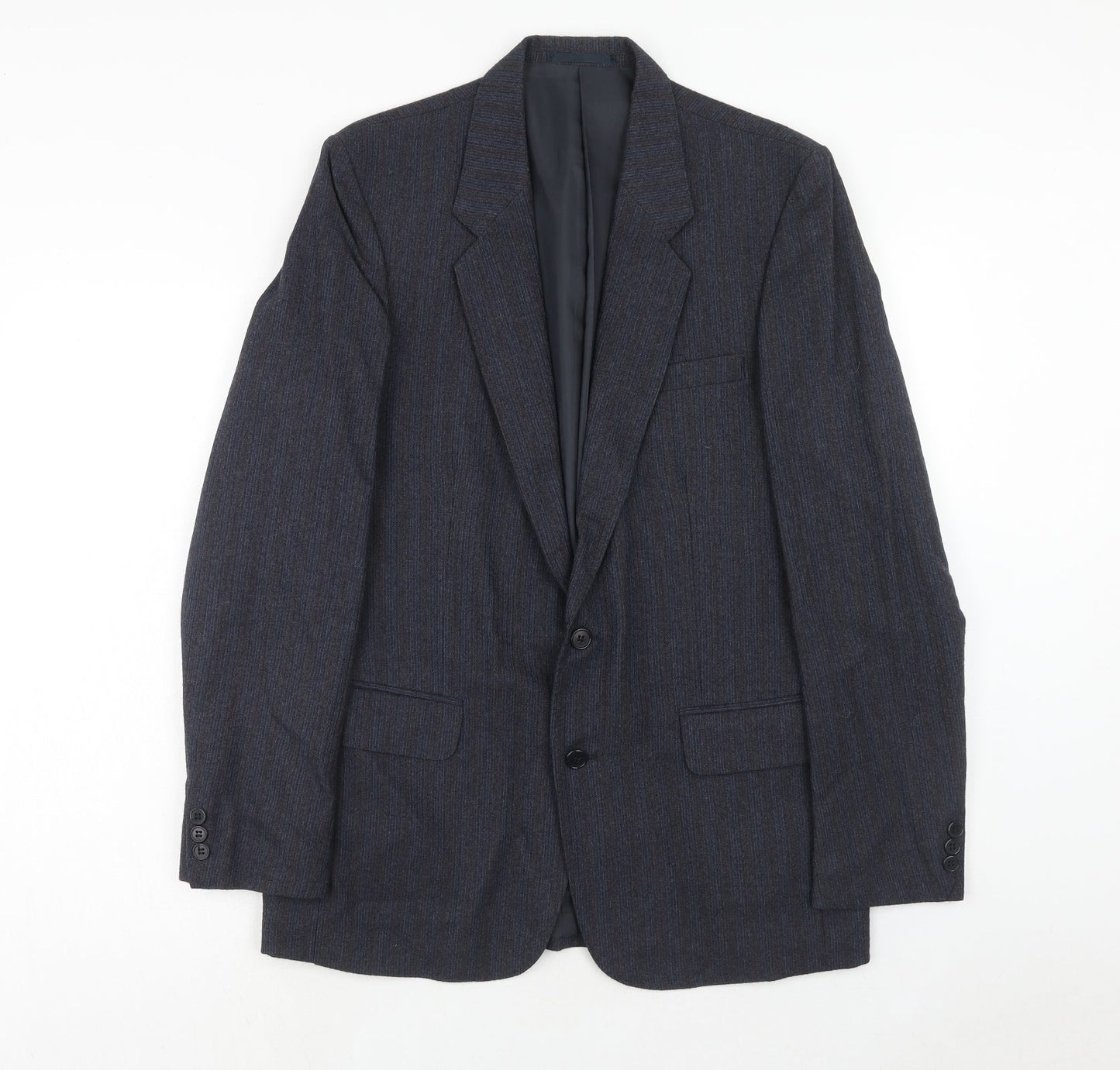 Guy Warwick Mens Blue Striped Wool Jacket Suit Jacket Size 40 Regular