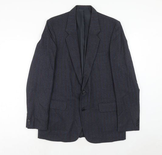 Guy Warwick Mens Blue Striped Wool Jacket Suit Jacket Size 40 Regular