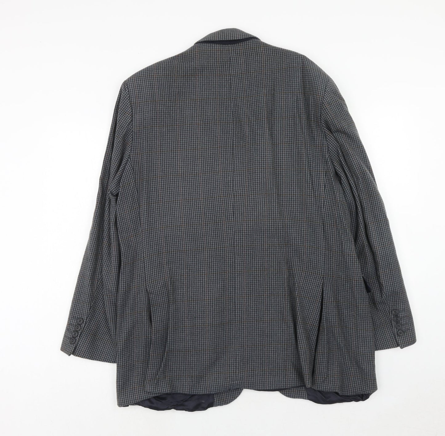 Marks and Spencer Mens Grey Geometric Wool Jacket Blazer Size 44 Regular