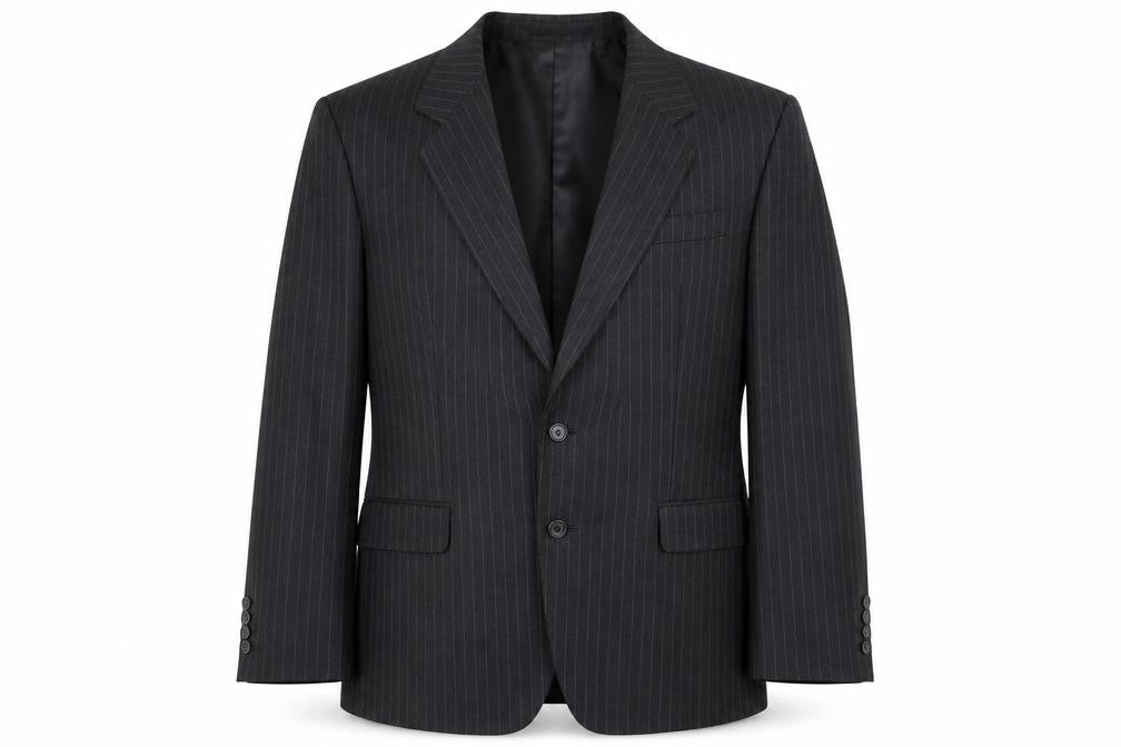Varteks Mens Grey Striped Polyester Jacket Suit Jacket Size 42 Regular
