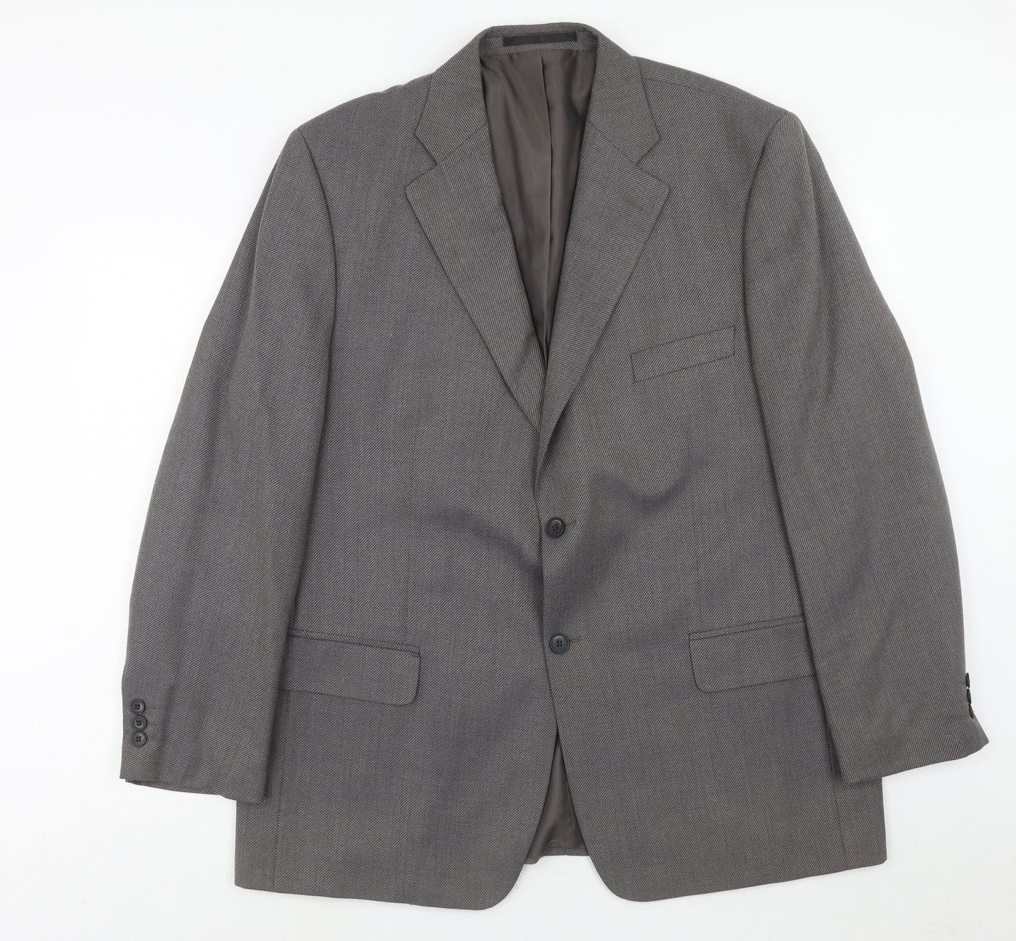 Simon Taylor Mens Grey Polyester Jacket Suit Jacket Size 46 Regular