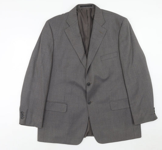 Simon Taylor Mens Grey Polyester Jacket Suit Jacket Size 46 Regular