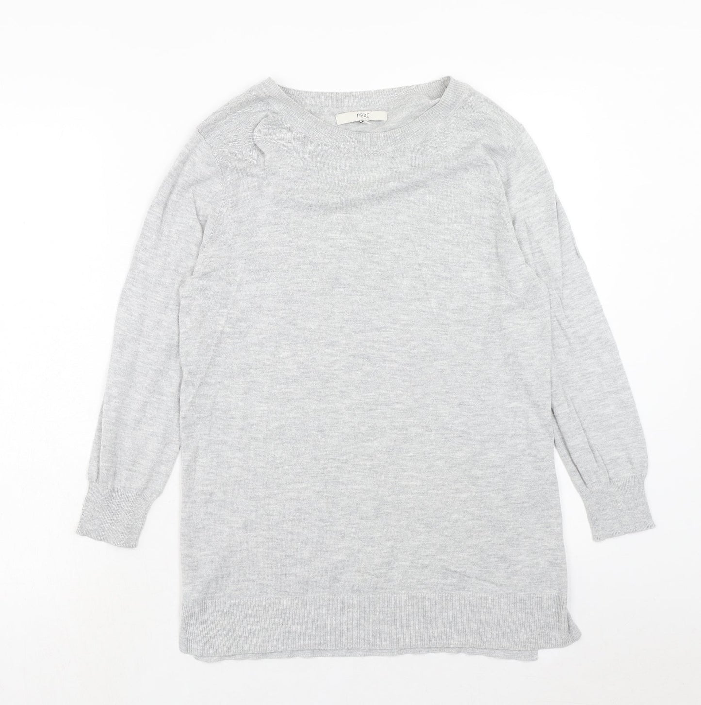 NEXT Womens Grey Boat Neck Cotton Pullover Jumper Size 12