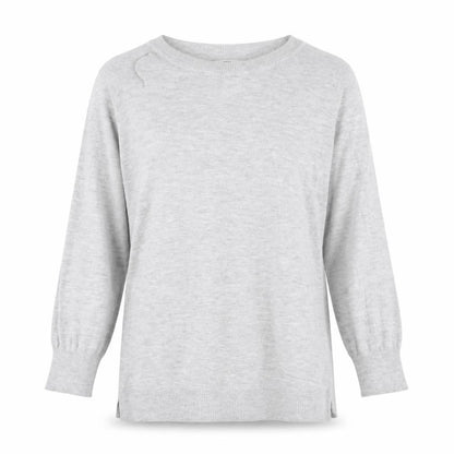 Next Womens Grey Boat Neck Cotton Pullover Jumper Size 12