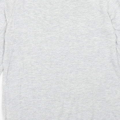 Next Womens Grey Boat Neck Cotton Pullover Jumper Size 12