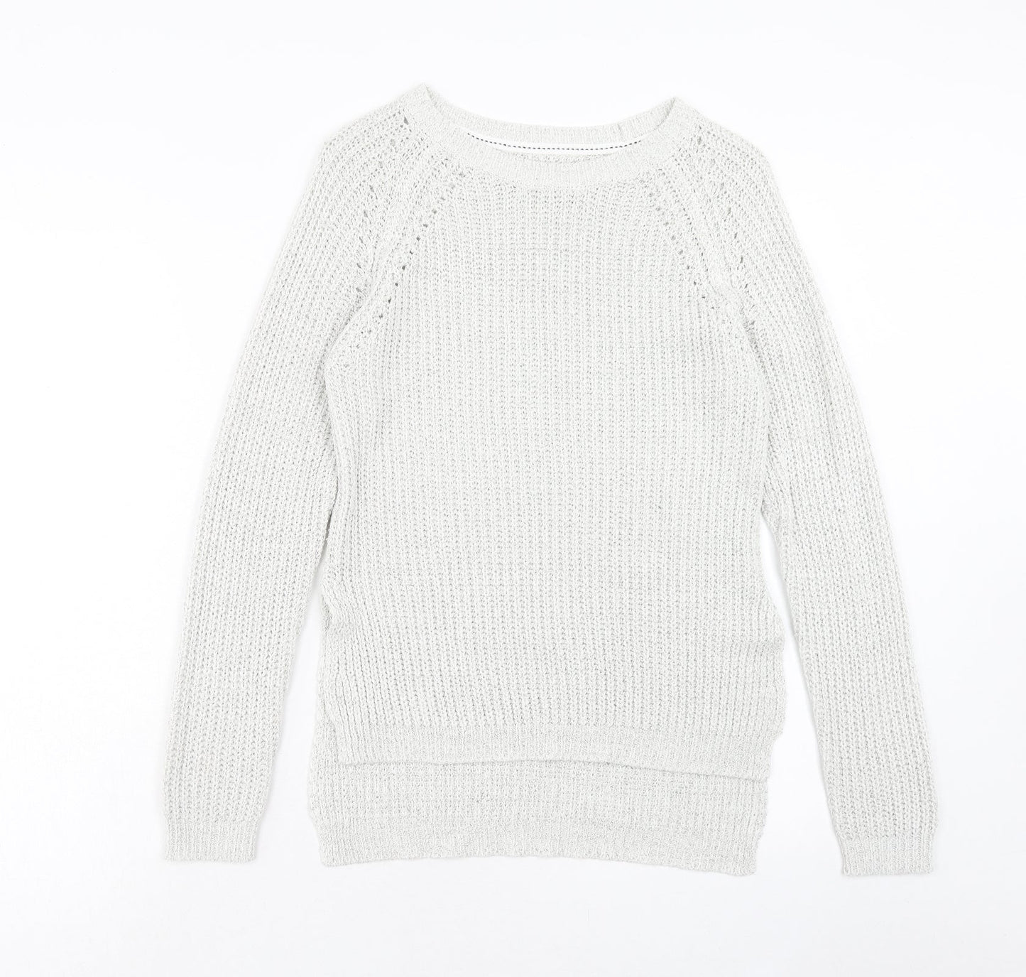 Papaya Womens Grey Boat Neck Acrylic Pullover Jumper Size S