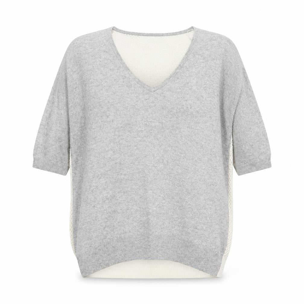 Topshop Womens Grey V-Neck Viscose Pullover Jumper Size 10