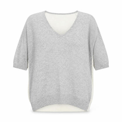 Topshop Womens Grey V-Neck Viscose Pullover Jumper Size 10