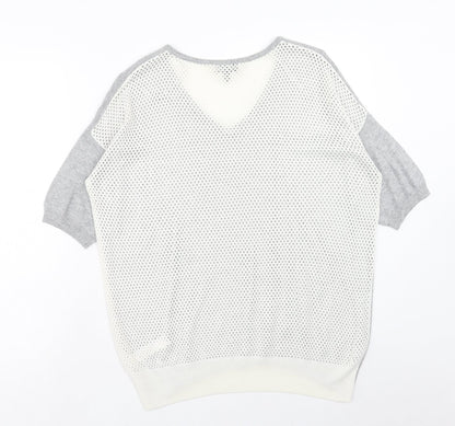 Topshop Womens Grey V-Neck Viscose Pullover Jumper Size 10