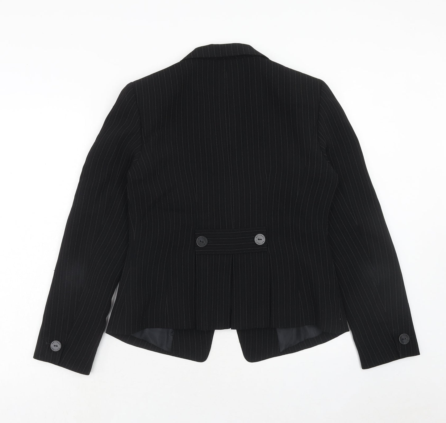 Episode Womens Black Striped Polyacrylate Fibre Jacket Suit Jacket Size 14