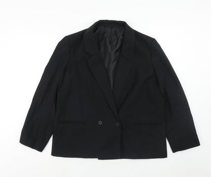 St Michael Womens Black Polyester Jacket Suit Jacket Size 16