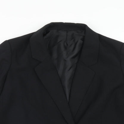 St Michael Womens Black Polyester Jacket Suit Jacket Size 16