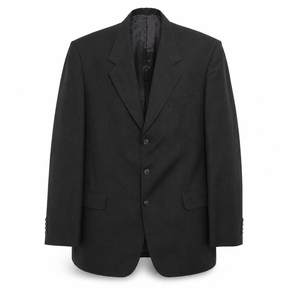 James Barry Mens Grey Striped Polyester Jacket Suit Jacket Size 44 Regular