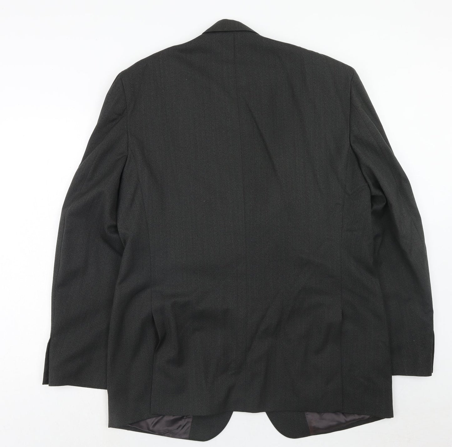 James Barry Mens Grey Striped Polyester Jacket Suit Jacket Size 44 Regular