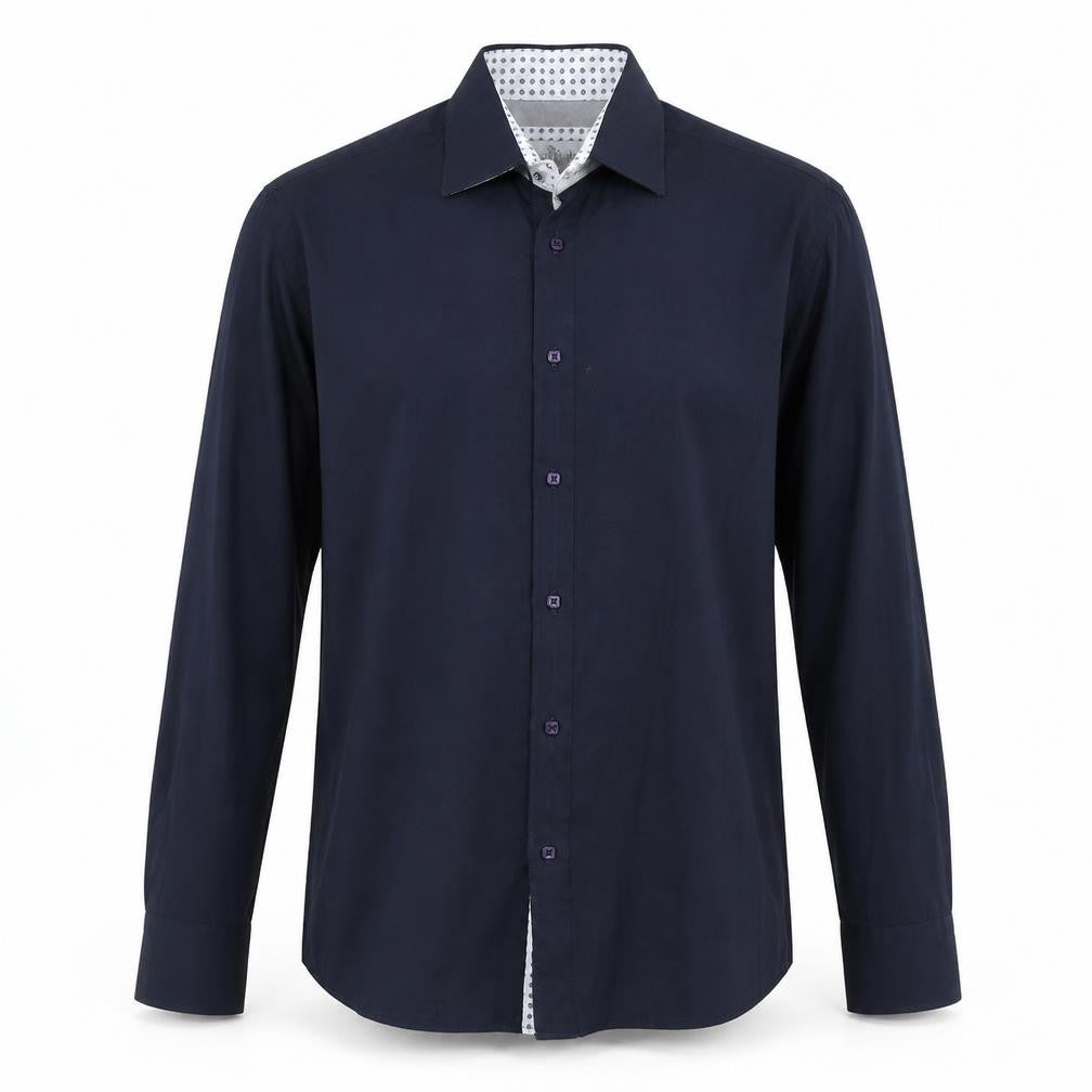 Spitalfields Mens Blue Polyester Button-Up Size 16.5 Collared Button